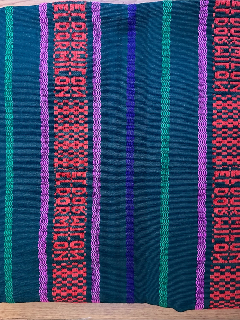 Vintage Guatemalan Tapestry Woven Stripe Textile Bedding